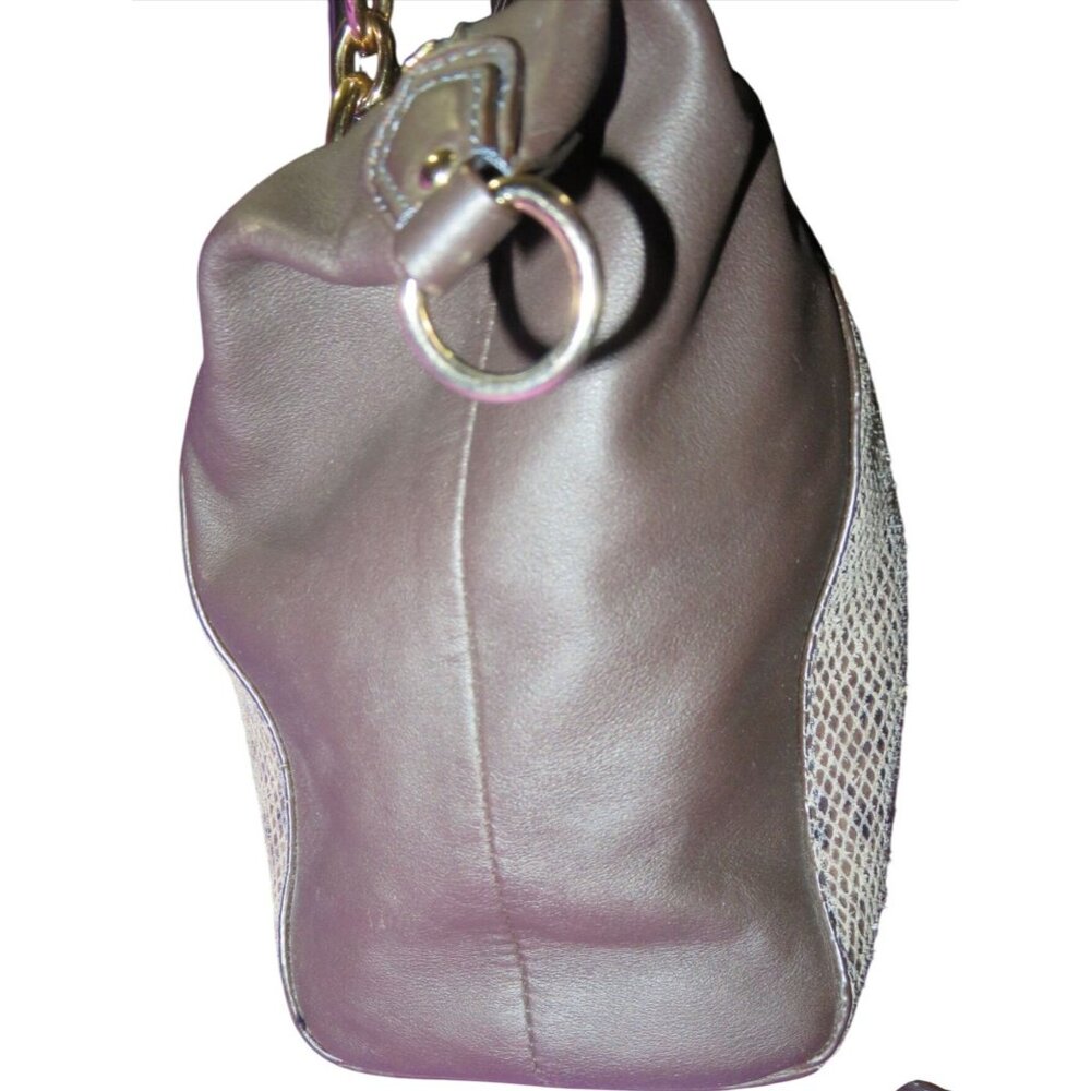 Coach 2014 Colette Brown Gray Exotic Python Graphite Embossed Leather Crossbody - Picture 4 of 16